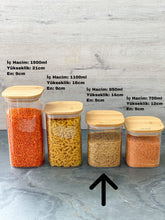 1 PIECES 850ML BAMBOO COVER SQUARE SUPPLIES STORAGE CONTAINERS  14.5x10cm